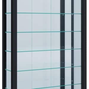 Gulv Vitrineskab "Lumo Maxi" Med Spejl | Inkl. Led Lys, 115 x 59 x 18 cm, sort
