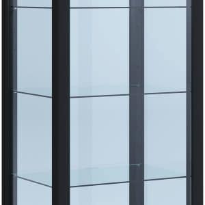 Vitrineskab i glas,115 x 50 x 38 cm, sort