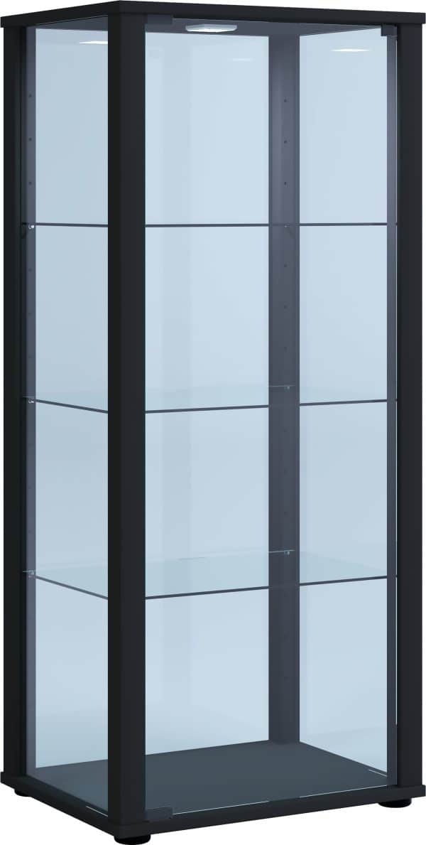 Vitrineskab i glas,115 x 50 x 38 cm, sort