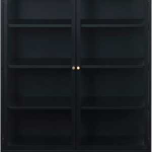 Carmel, Vitrineskab, sort, H140x40x110 cm, metal