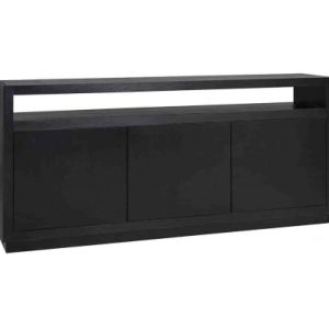 Oakura sideboard i egetræsfinér B190 cm - Sort