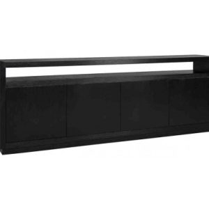 Oakura sideboard i egetræsfinér B240 cm - Sort