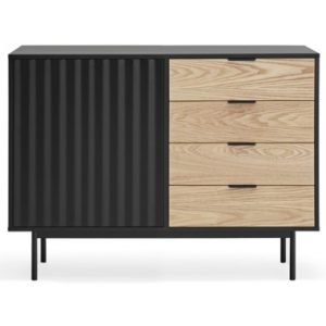 Sierra sideboard i metal og mdf finér B108 cm - Sort/Eg