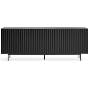 Sierra sideboard i metal og mdf finér B211 cm - Sort/Sort