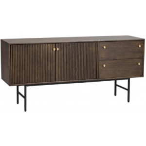 Rowico Clearbrook skænk i metal og MDF H75 x B160 cm - Sort/Brun