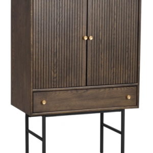 Rowico Clearbrook vitrineskab i metal og MDF H125 x B79 cm - Sort/Brun