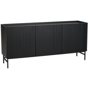 Rowico Halifax skænk i metal, egetræ og egetræsfinér H75 x B160 cm - Sort/Sort