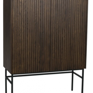 Rowico Halifax vitrineskab i metal og egetræ H140 x B100 cm - Sort/Brun