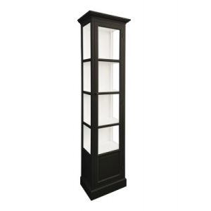 Agersø Vitrineskab - 205x55x36 cm Sort/Hvid