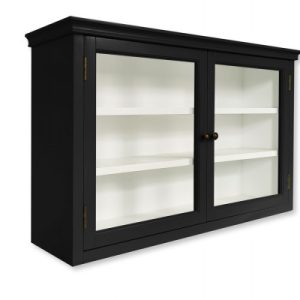 Amager Væghængt Vitrineskab - 60x100x26 cm Sort/Hvid