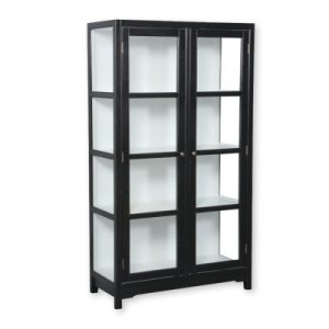 Barsø Vitrineskab - 160x90x40 cm Sort/Hvid