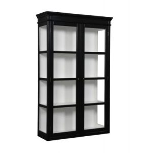 Birkholm Væghængt Vitrineskab - 170x100x38 cm Sort/Hvid