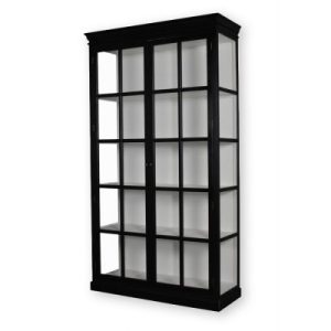 Bjørnø Vitrineskab - 225x127x47 cm Sort/Hvid