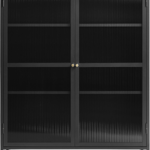 Bronco, Vitrineskab, sort, H140x111x40 cm, glas