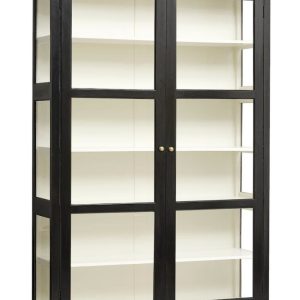 CLASSIC vitrineskab i sort træ - 212x148 cm.
