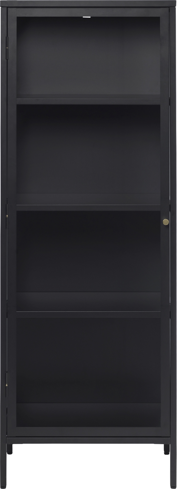 Carmel, Vitrineskab, sort, H160x40x57,5 cm, metal