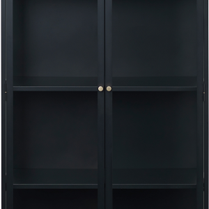 Carmel, Vitrineskab, sort, H190x40x90 cm, metal