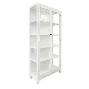Drejø Vitrineskab - 198x92,5x38 cm Sort/Hvid