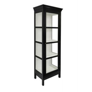 Endelave Vitrineskab - 165x57x36 cm Sort/Hvid