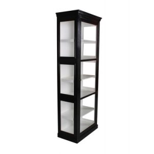 Fur Vitrineskab - 212x84x44 cm Sort/Hvid