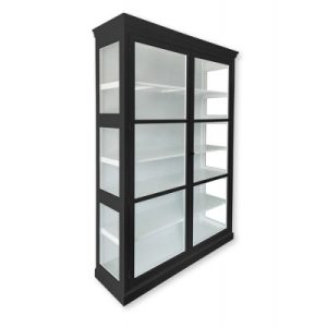 Fyn Vitrineskab - 212x148x44 cm Sort/Hvid