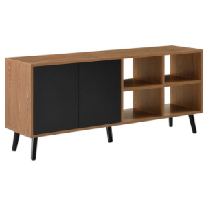 GNEST Skænk i træ og møbelplade H53 x B120 x D30 cm - Sort/Brun