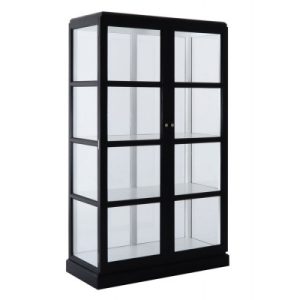 Glasskab m/2 låger - Sort