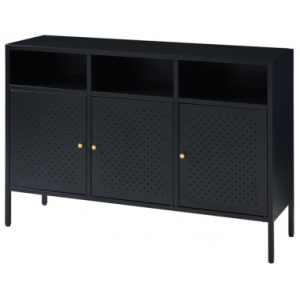JANA Sideboard i stål H80 x B119 x D35 cm - Sort