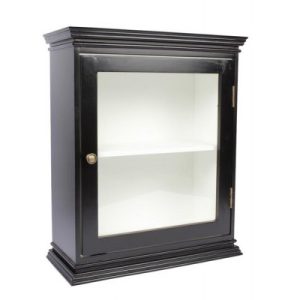 Langeland Væghængt Vitrineskab - 60x50x22,5 cm Sort/Hvid