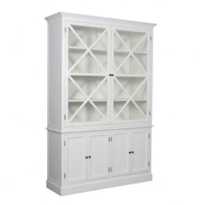 Orø Vitrineskab - 211x142x46 cm Sort/Hvid