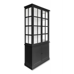 Romsø Vitrineskab - 220x110x45 cm Sort/Hvid