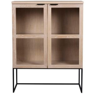 Rowico Everett vitrineskab - lys eg - 125x95