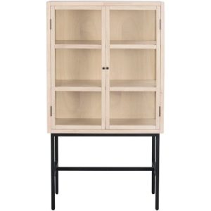Rowico Marshalle vitrineskab - lys hevea - 160x85