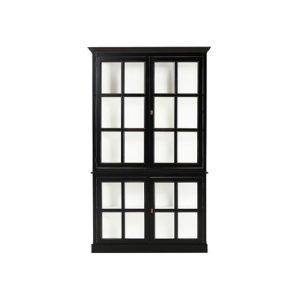 Seethrough vitrineskab modern black / classic white