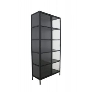 Svaneke Vitrineskab i Metal - 92x40x201 cm - Sort