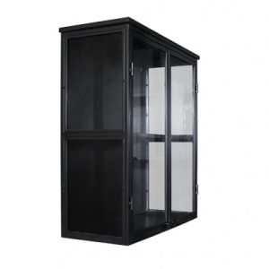 Tisvildeleje Væghængt Vitrineskab i Metal - 58,5x25x65,5 cm - Sort