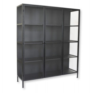 Lønstrup Vitrineskab i Metal - 135x40x160 cm - Sort