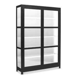 Living Goodies Carlington Edge vitrineskab - large - sort - Sort udvendig / hvid indvendig