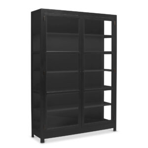 Living Goodies Carlington Edge vitrineskab - large - sort - Sort udvendig / sort indvendig