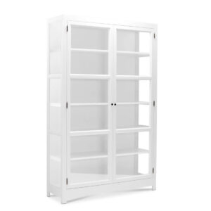 Living Goodies Carlington Edge vitrineskab - medium - hvid - Hvid udvendig / sort indvendig