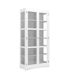 Living Goodies Carlington Edge vitrineskab - small - hvid - Hvid udvendig / sort indvendig