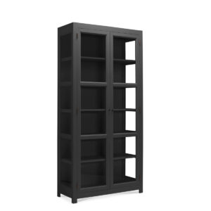 Living Goodies Carlington Edge vitrineskab - small - sort - Sort udvendig / sort indvendig