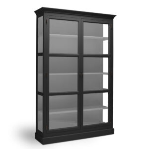 Living Goodies Carlington Original vitrineskab - medium - sort - Sort udvendig / grå indvendig
