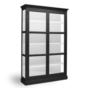 Living Goodies Carlington Original vitrineskab - medium - sort - Sort udvendig / hvid indvendig