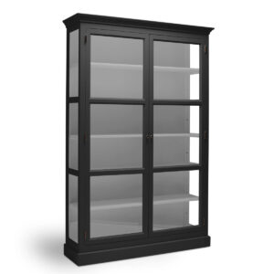Living Goodies Carlington Original vitrineskab - medium - sort - Sort udvendig / lysegrå indvendig