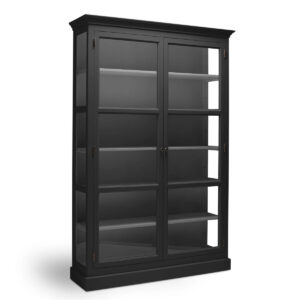 Living Goodies Carlington Original vitrineskab - medium - sort - Sort udvendig / mørkegrå indvendig