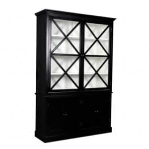 Orø Vitrineskab - 211x142x46 cm Sort/Hvid