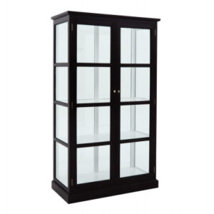 Glasskab m/2 låger - Sort