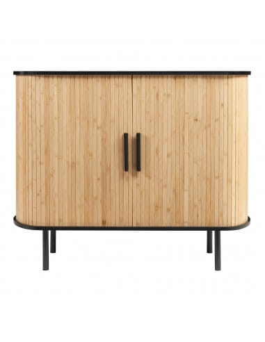 TVEDE Sideboard i metal og MDF H80 x B100 x D40 cm - Sort/Natur