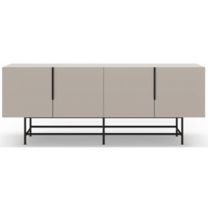 ELDIA Skænk med 4 skabe i metal og melamin H78 x B200 x D40 cm - Sort/Creme